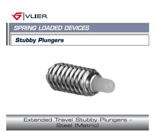 Extended Travel Stubby Plungers. Steel (Metric)