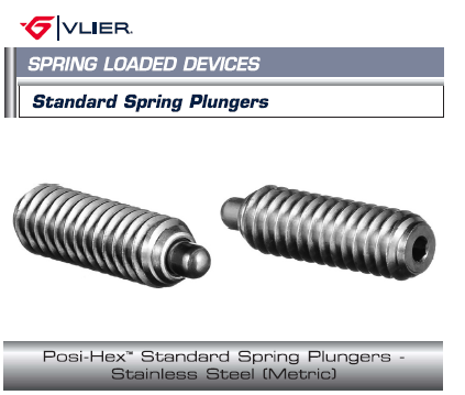 Posi-Hex Standard Spring Plungers Stainless Steel (Metric)