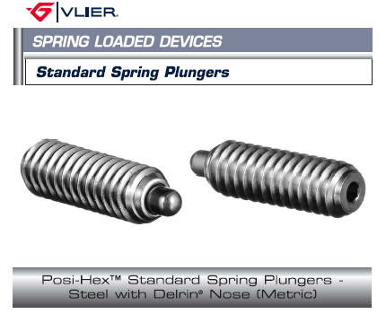 Posi-HexTM Standard Spring Plungers – Steel with Delrin® Nose (Metric)