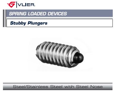 Stubby Plungers Steel Stainless Steel with Steel Nose